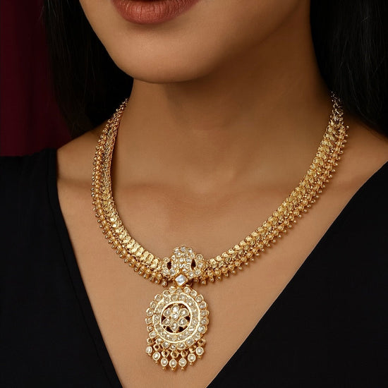 Traditional Kal Malai Necklace Microplated