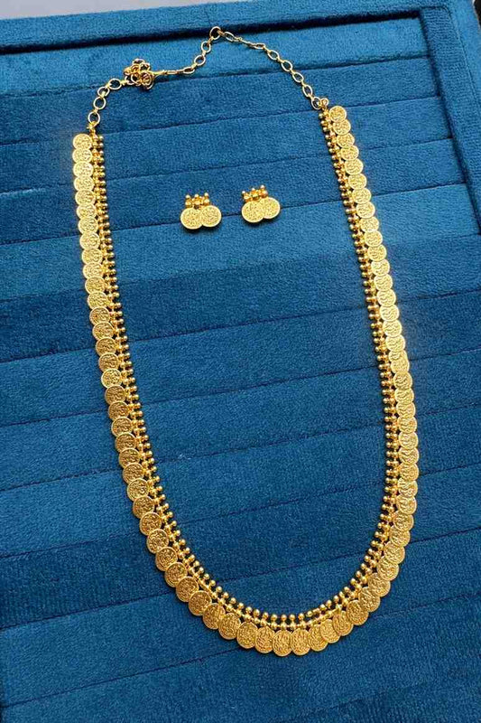 Traditional Lakshmi Kasumala coin Haram with earrings H0072