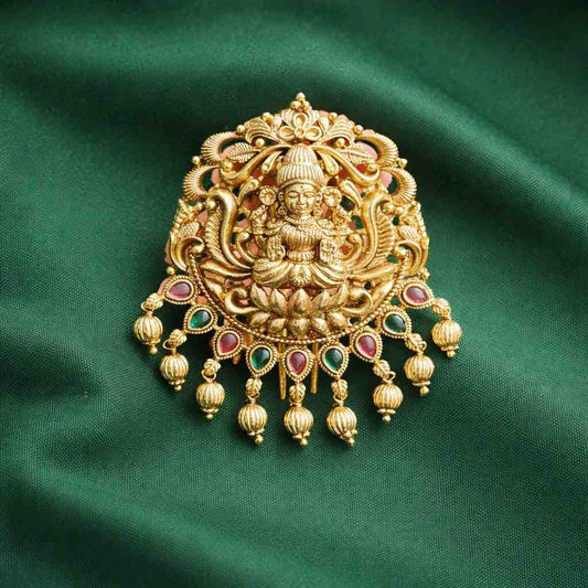 Premium quality hair accessories Lakshmi and floral design with kemp stones HA0030-NJ45