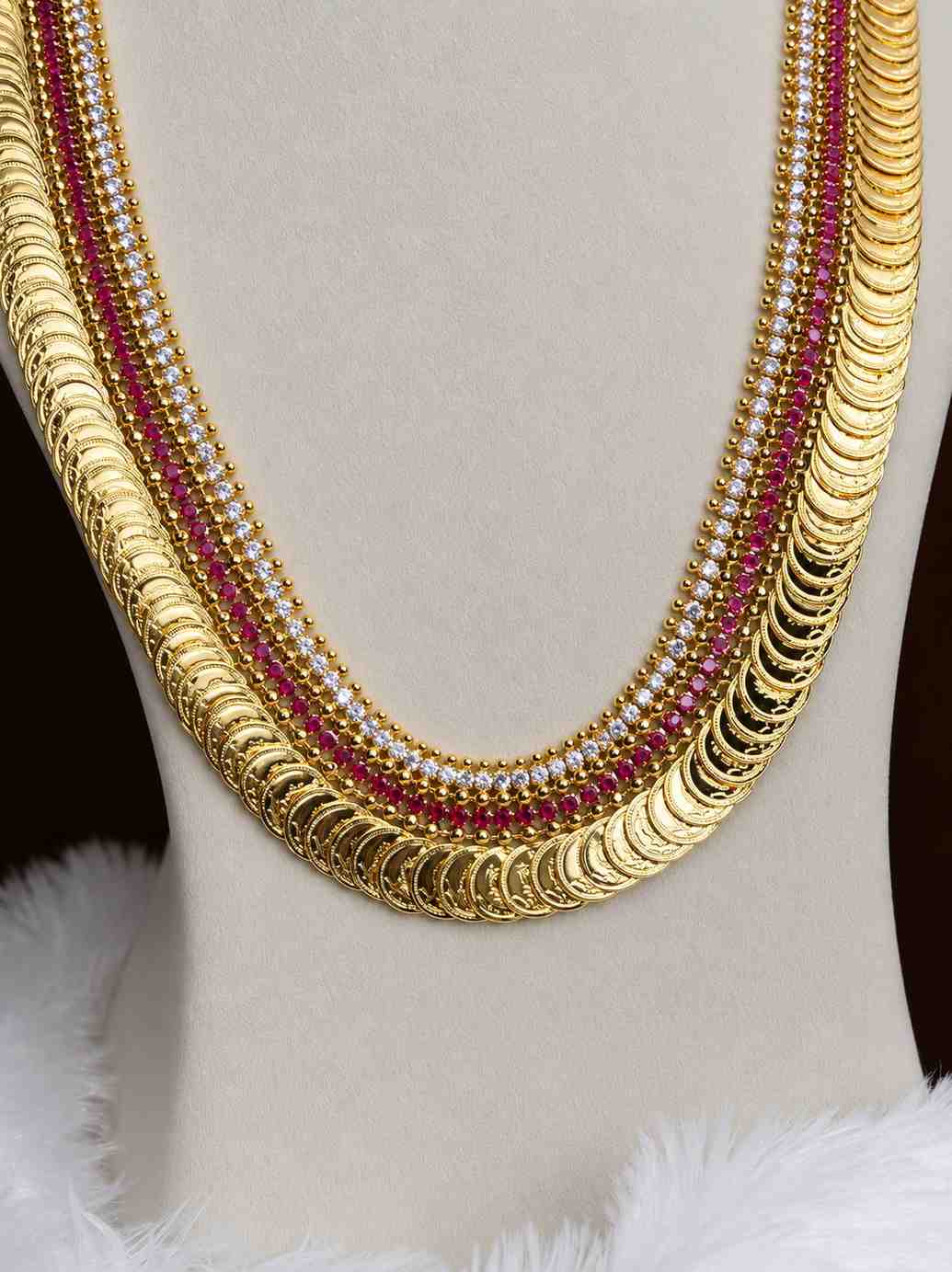 H0092 Traditional Coin Ruby stone Haram 28 inches long
