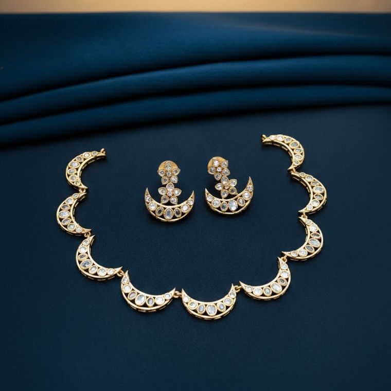 Moon Necklace AD Stone necklace N0065-CJ26