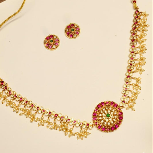 Premium AD Stone Floral Chocker/Necklace N0167-CJ60