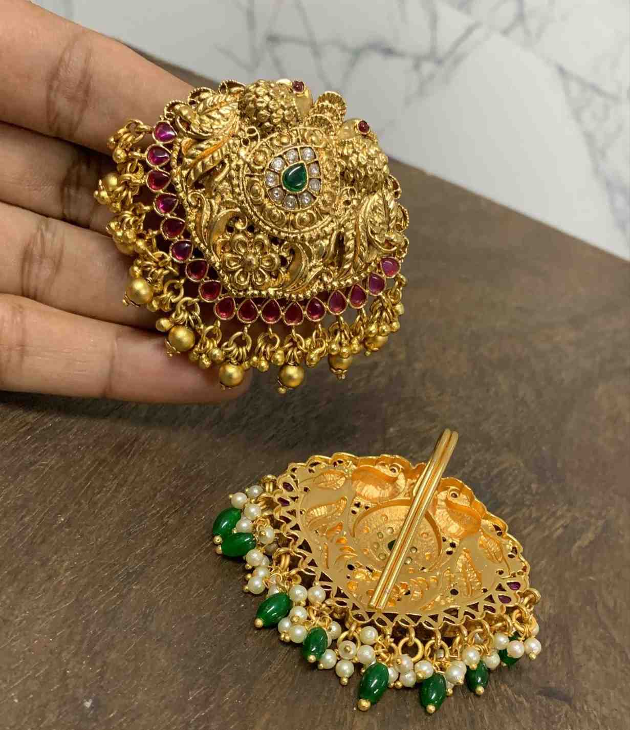 Premium quality hair accessories peacock and floral design with kemp stones HA0029-CR72