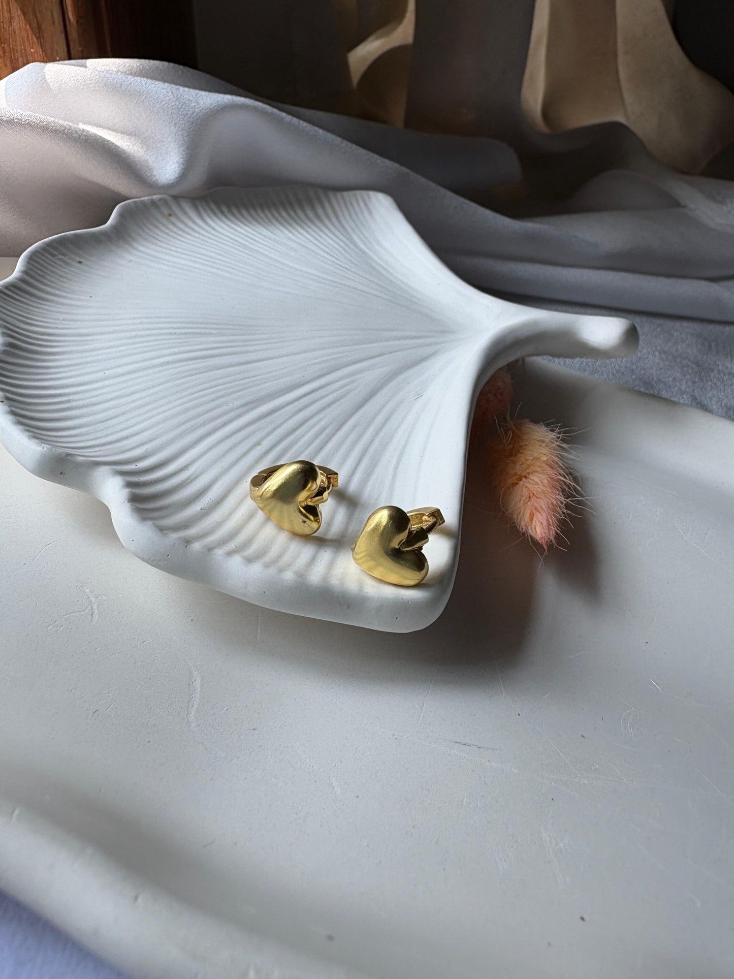 Stainless Steel Anti Tarnish 18k Gold plated Heart shape Earring SS018