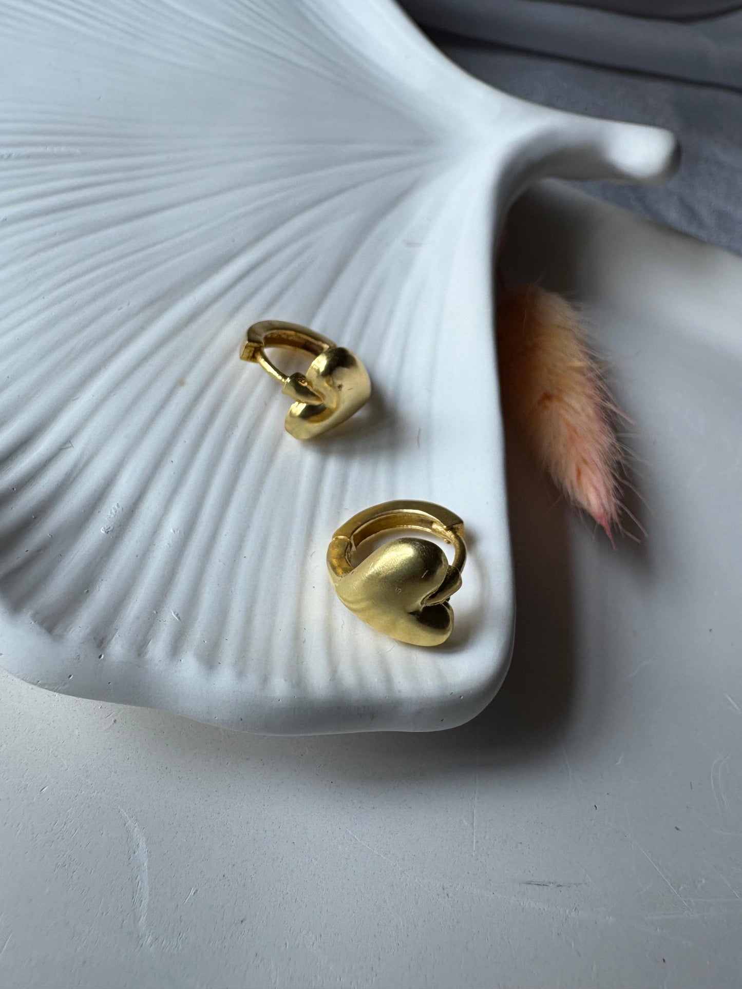 Stainless Steel Anti Tarnish 18k Gold plated Heart shape Earring SS018