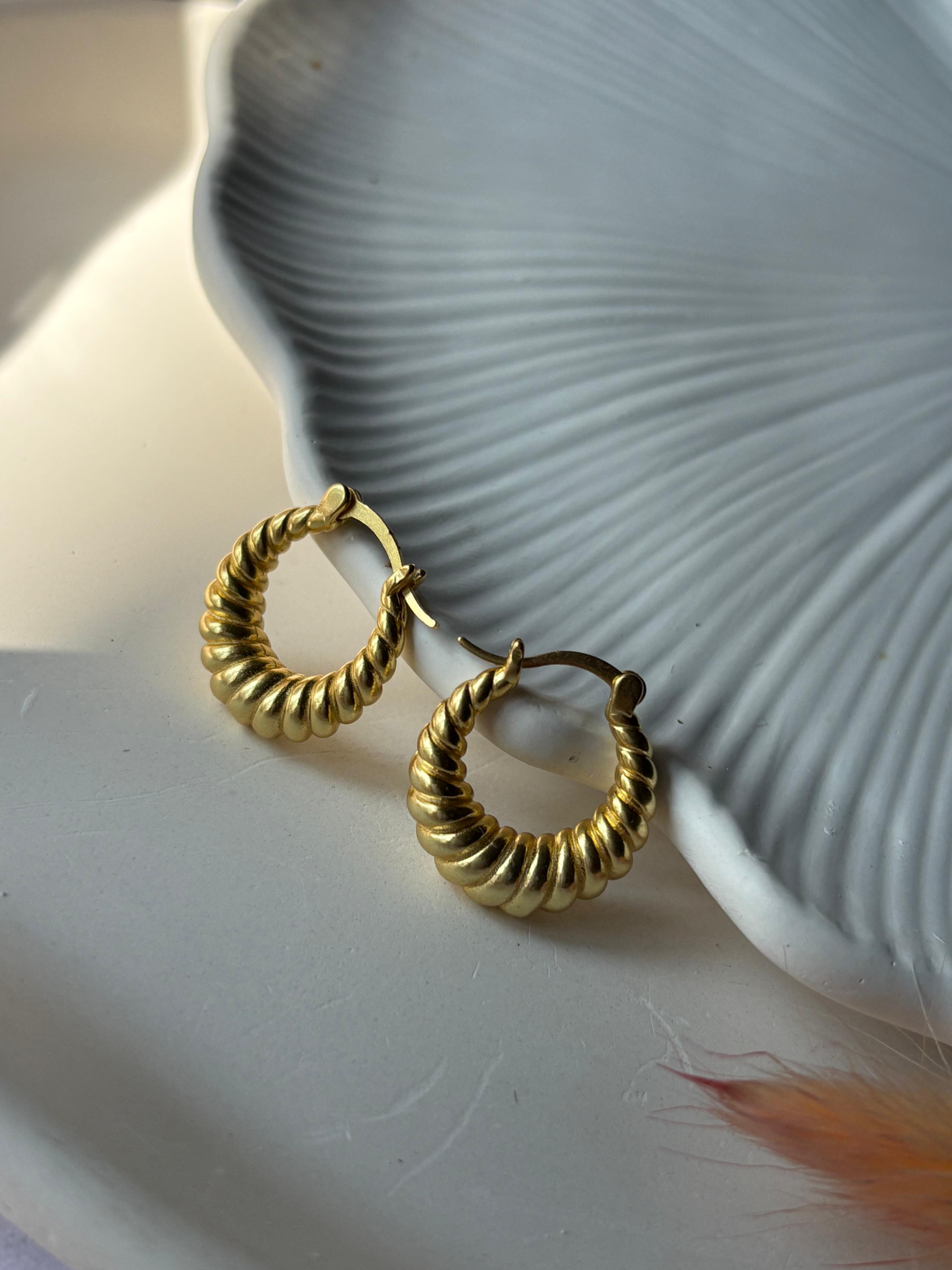 Stainless Steel Anti Tarnish 18k Gold plated Croissant shape SS019