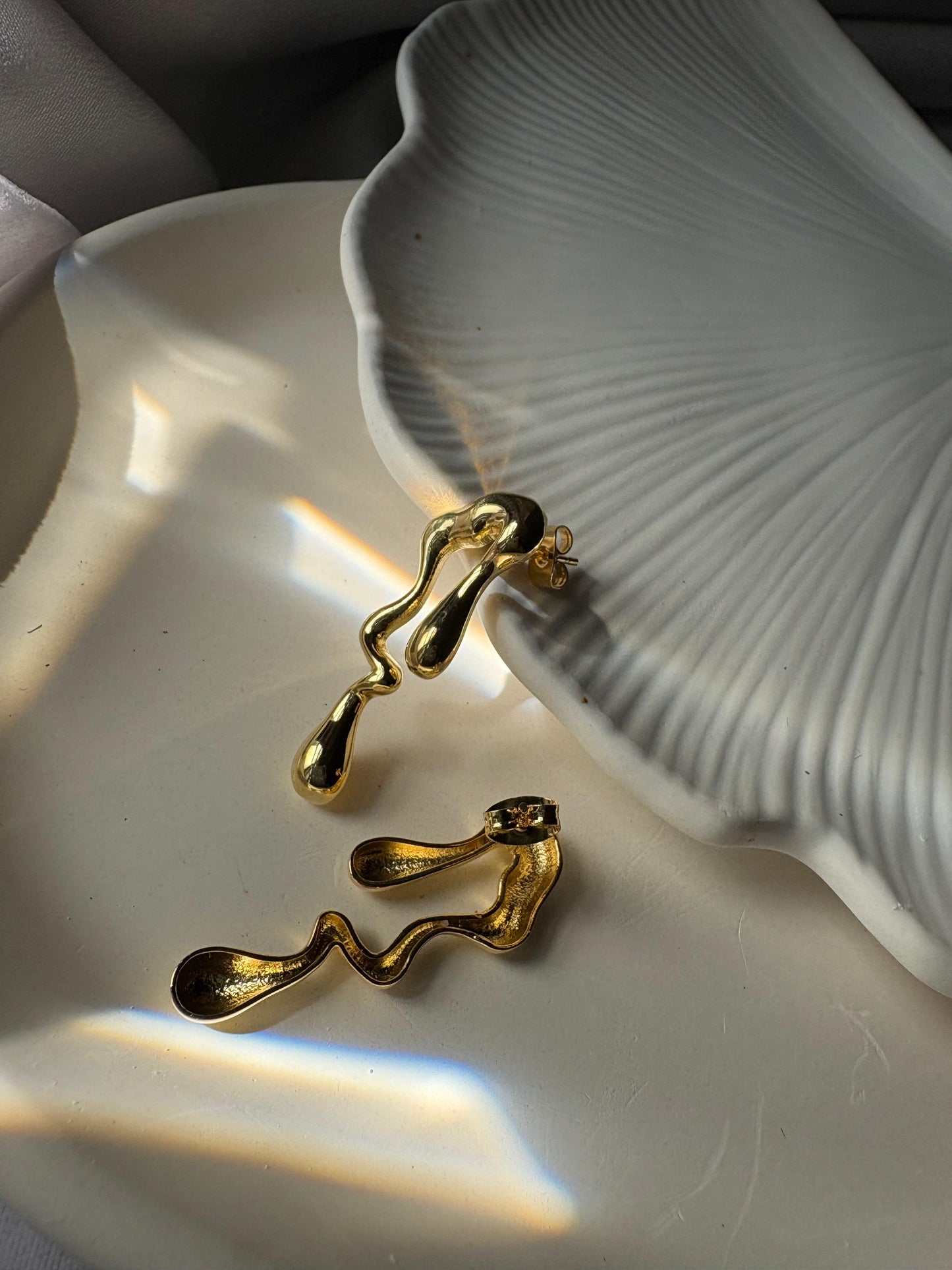 Stainless Steel Anti Tarnish 18k Gold plated Tear Drop Earring SS020