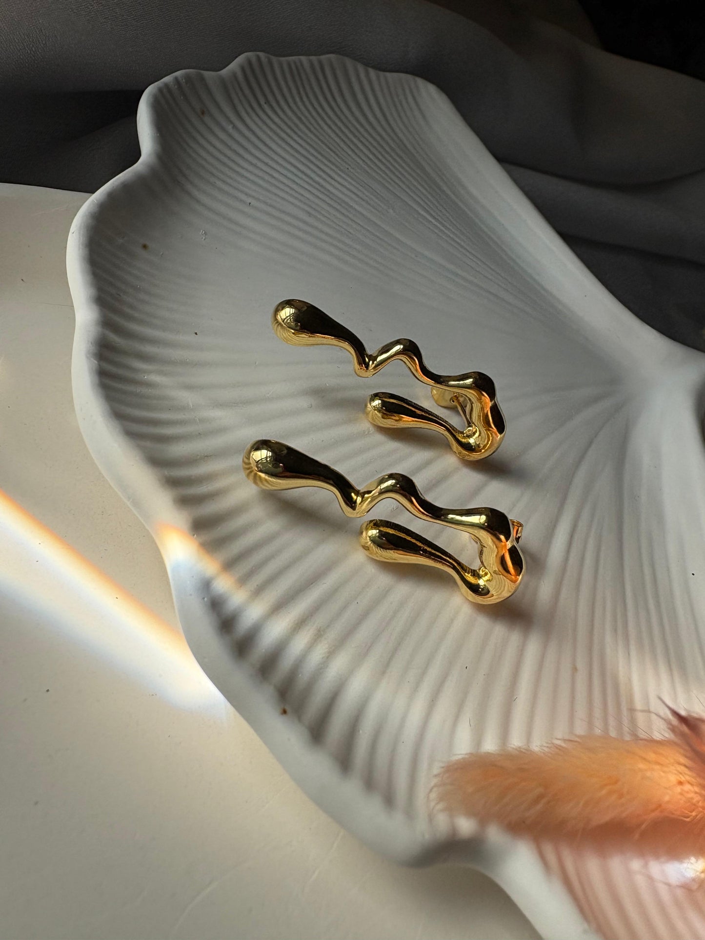 Stainless Steel Anti Tarnish 18k Gold plated Tear Drop Earring SS020