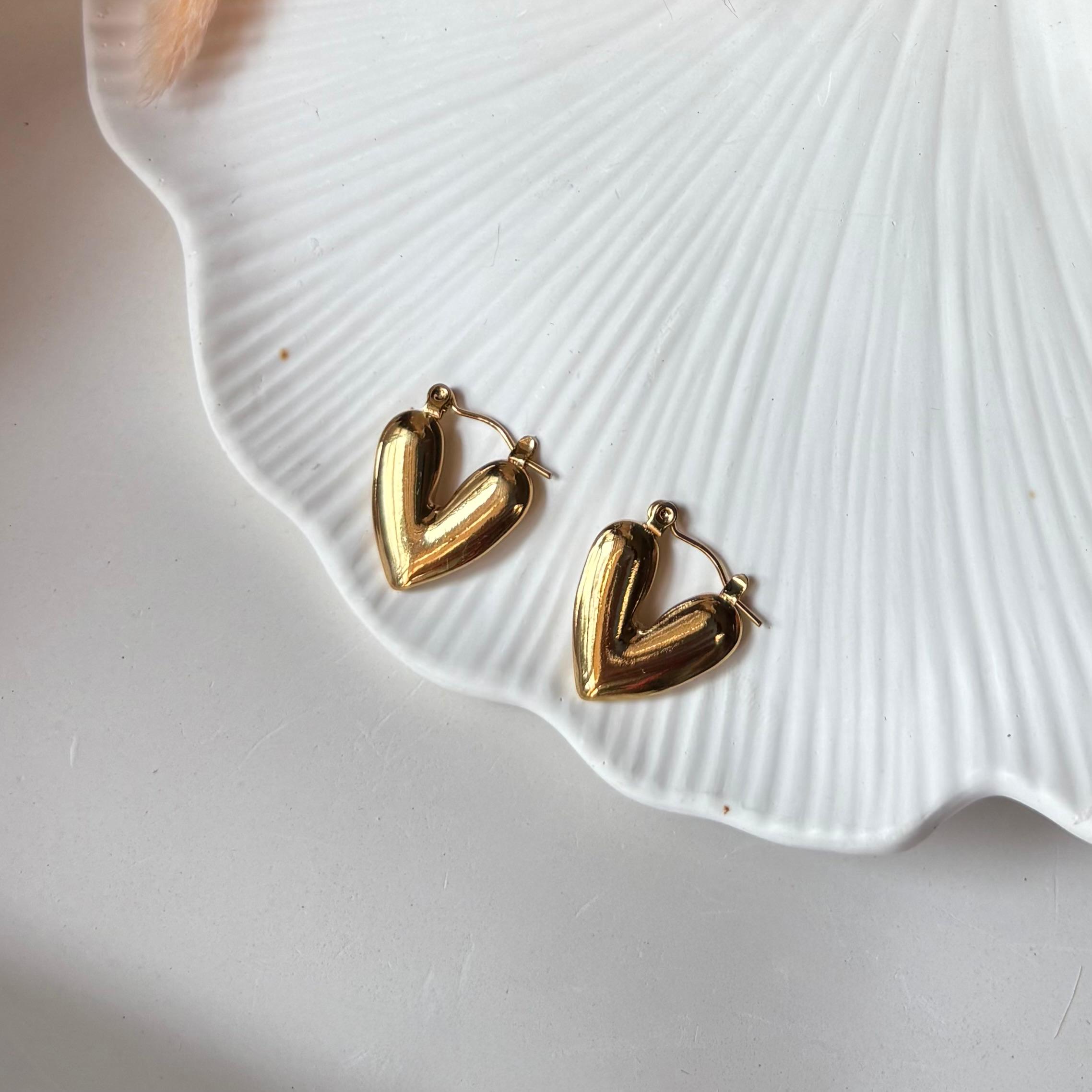 Stainless Steel Anti Tarnish 18k Gold plated HEART SS022