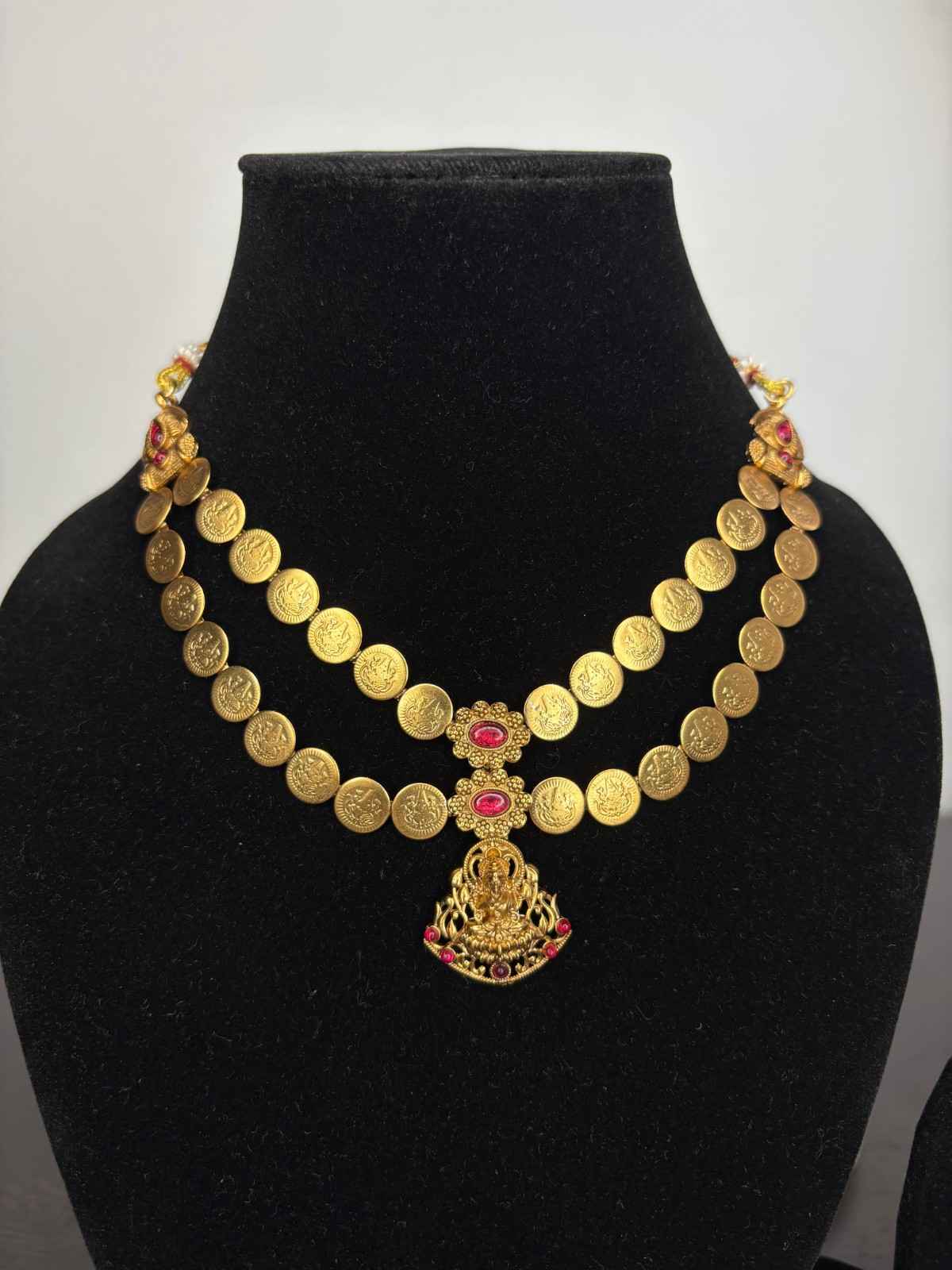 Matte finish Lakshmi Coin Necklace N0229