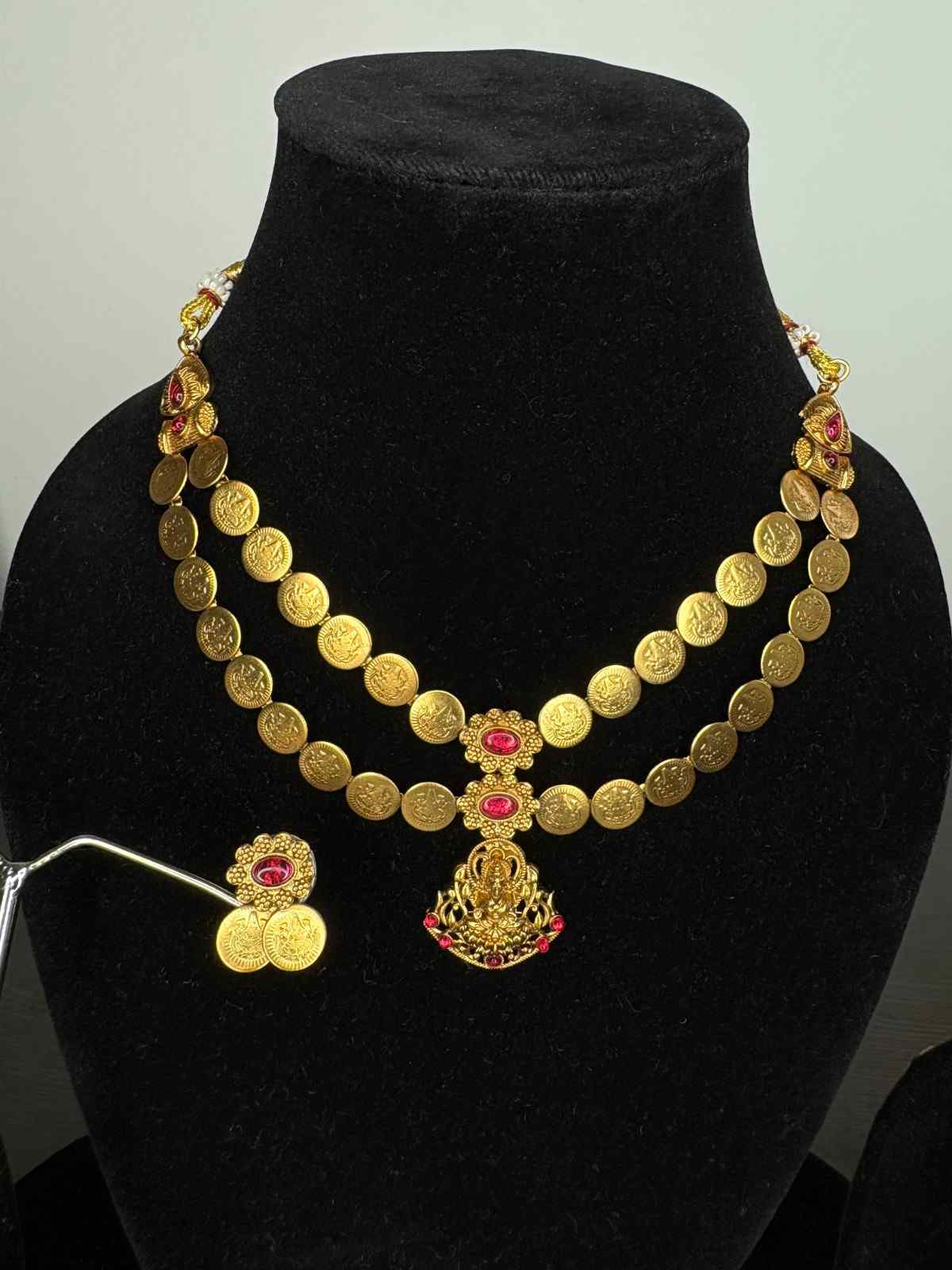 Matte finish Lakshmi Coin Necklace N0229