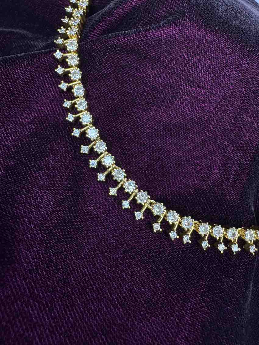 AD White Stone Diamond Replica Minimal Necklace with Earring N0068-CJ33