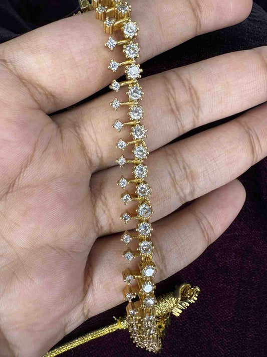 AD White Stone Diamond Replica Minimal Necklace with Earring N0068-CJ33