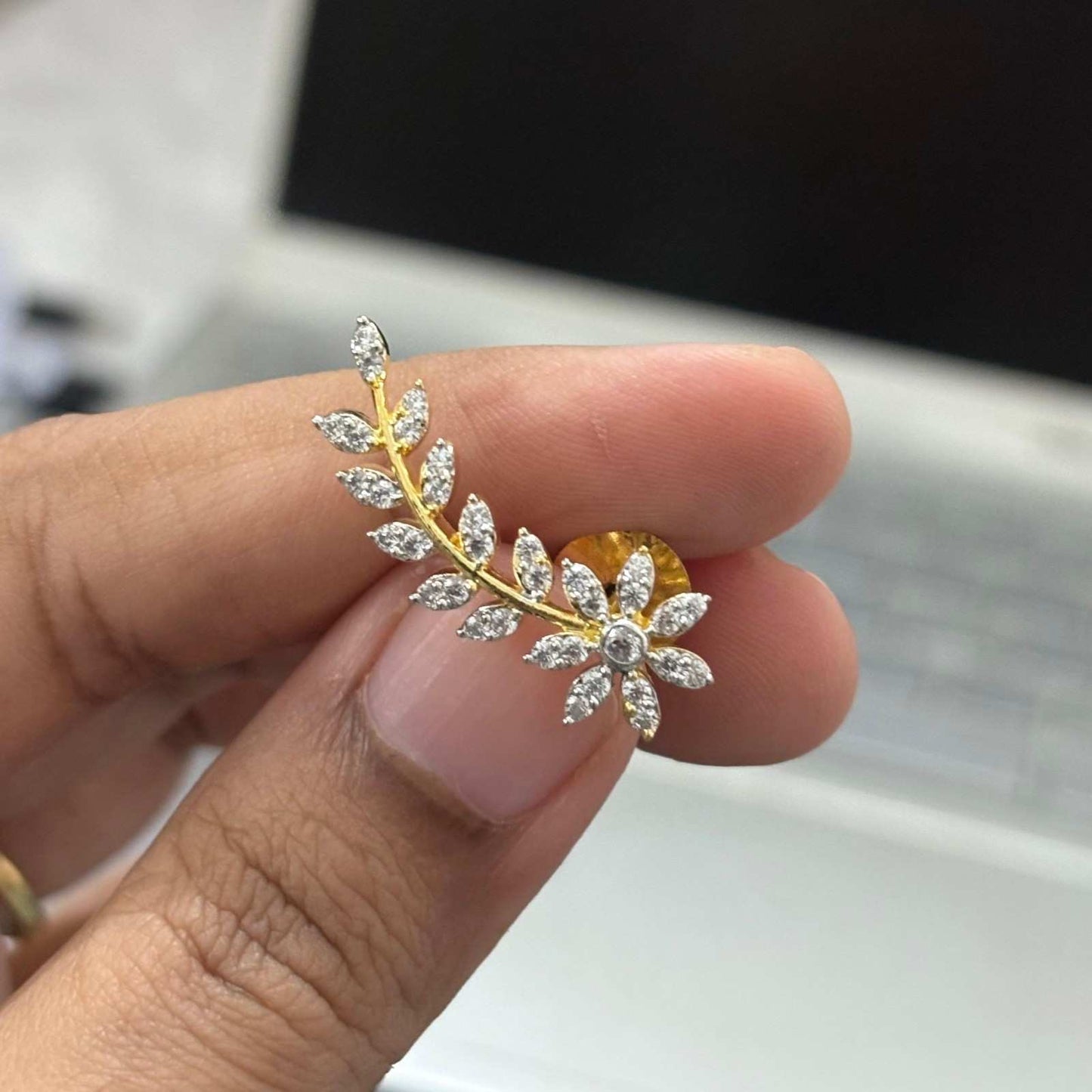AD Stone Floral earring model J0032-CS23
