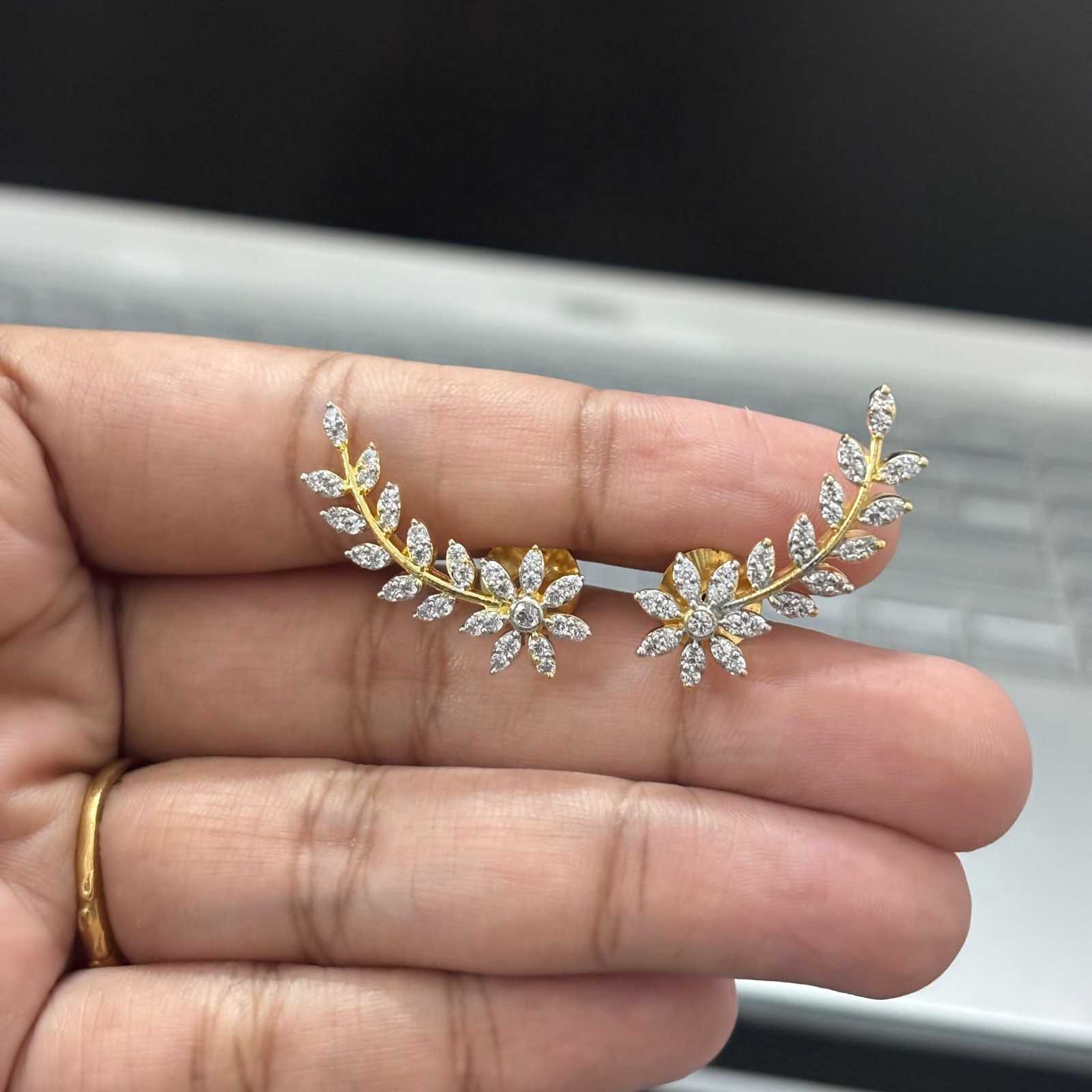 AD Stone Floral earring model J0032-CS23