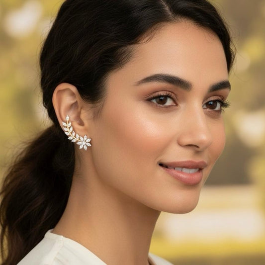 AD Stone Floral earring model J0032-CS23