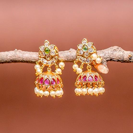 Small size Kemp Stone Jhumka J0011-CO29