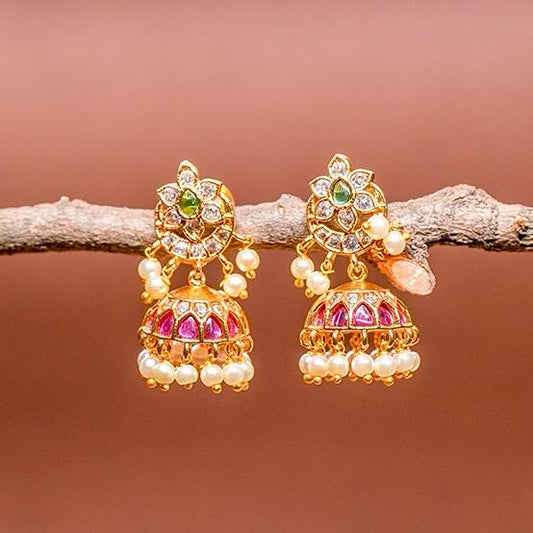 Small size Kemp Stone Jhumka J0011-CO29