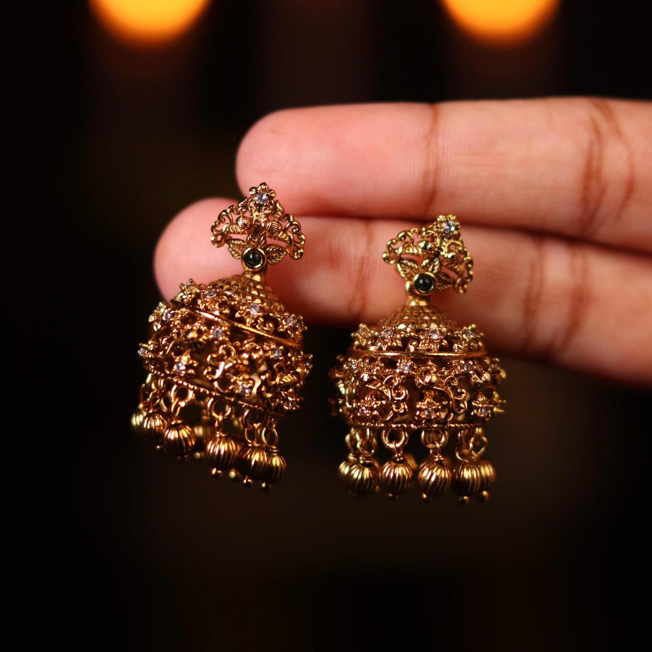 Small Size Peacock Jhumka J0023-CR40