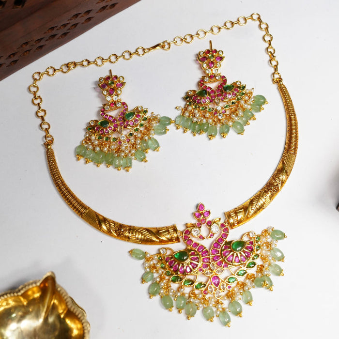 Premium Real kemp Stone Haslie Necklace N0036-CE119