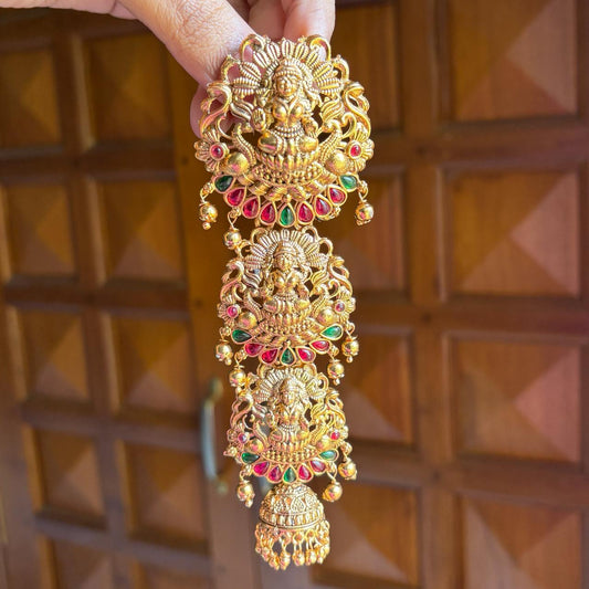 Matte Finish Lakshmi Design Jada billa Hair Accessories Hair Brooches HA0012-CO30