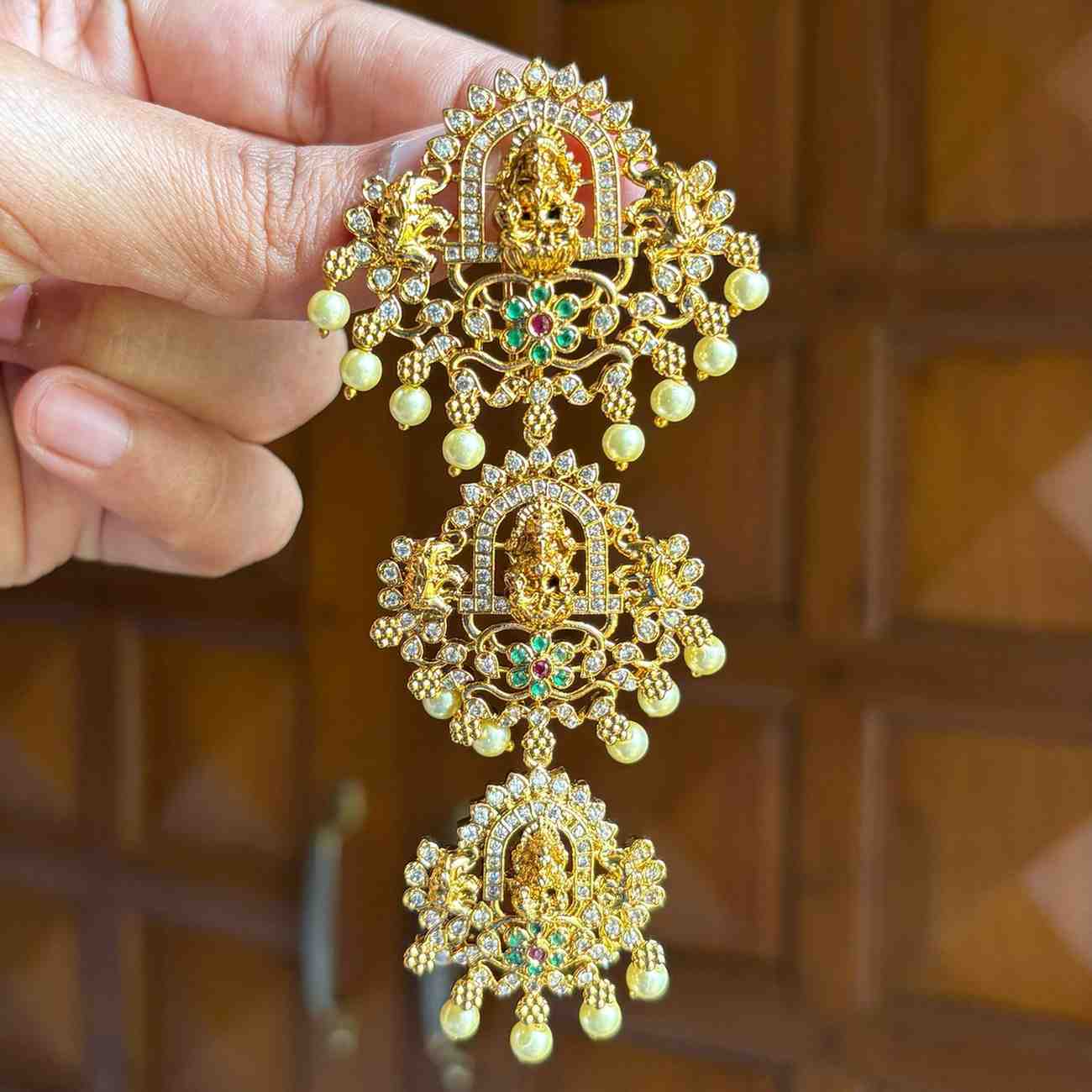 HA0017 Lakshmi  Floral  Peacock Pattern  Hair Accessories