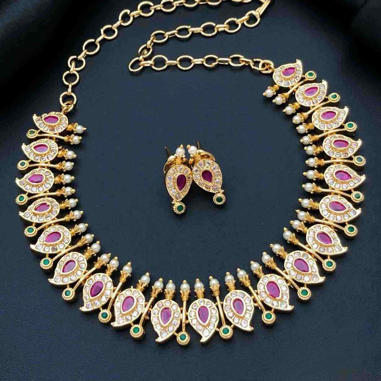 Premium Traditional Stone Maga Necklace N0048-CJ72