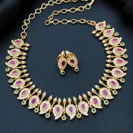 Premium Traditional Stone Maga Necklace N0048-CJ72