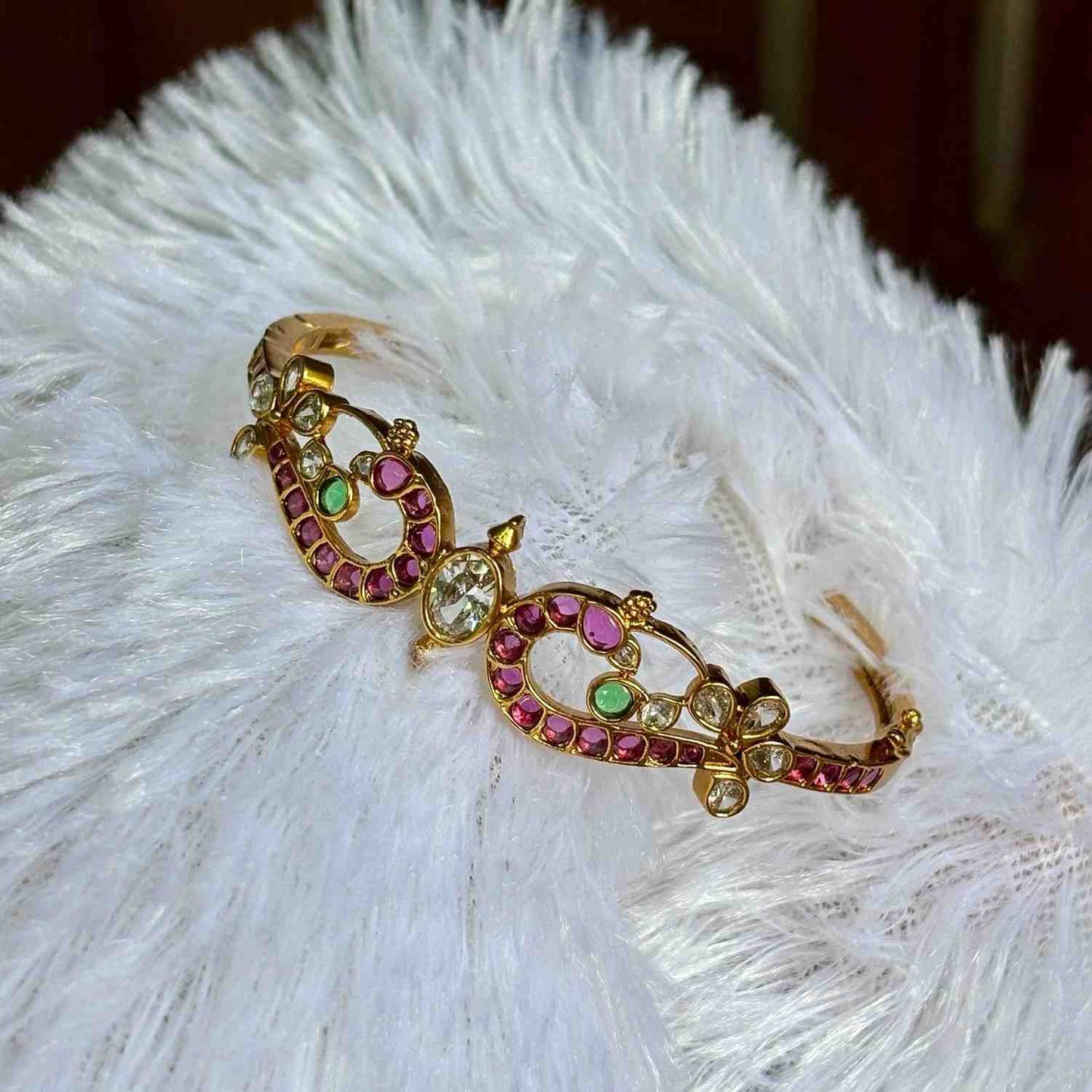 Premium Quality Kemp Openable Bangle Peacock Pattern kada K0012-CS28