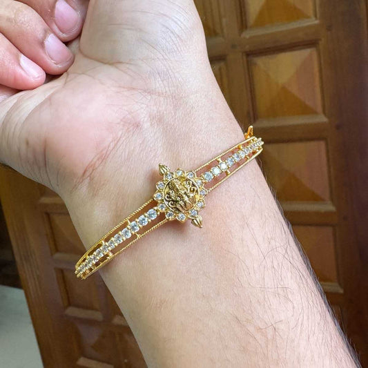 Premium Quality AD white Stone Openable Bangle Lakshmi Pattern kada Bangle K0013-CS22