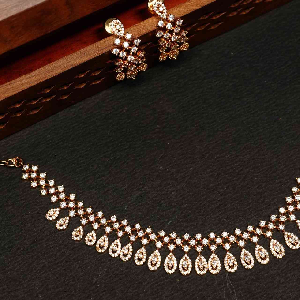 Premium Quality White AD Stone Diamond Replica Necklace N0076-CJ88