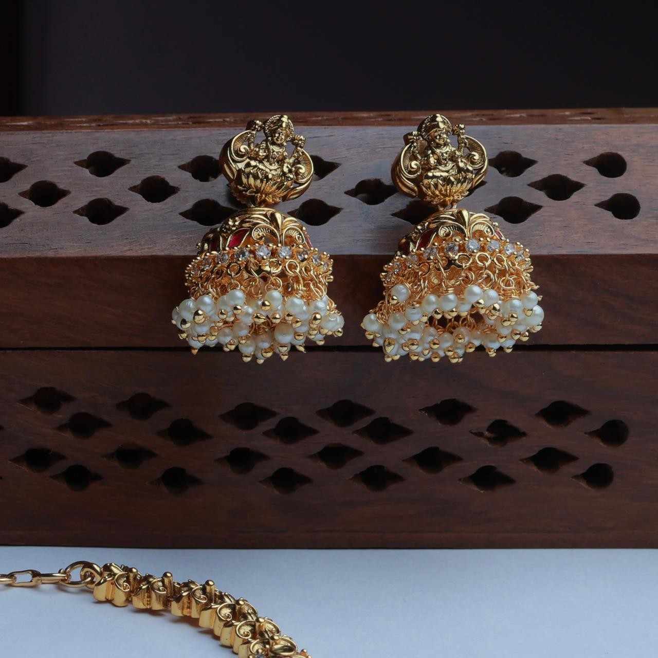 Premium Jadau Kundan Brass Metel Lakshmi Necklace N0040-CV150