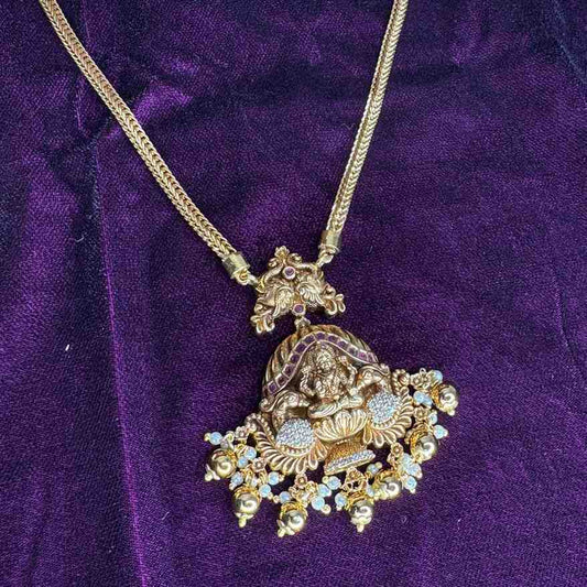 Premium Quality Temple Collection  Lakshmi Attigai type comes with only Necklace N0159-CE60