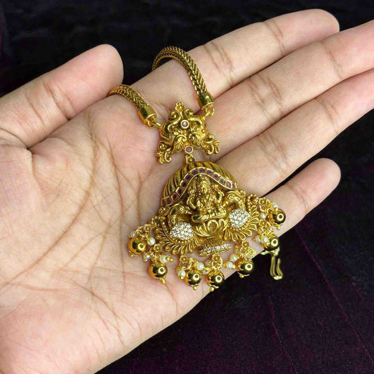 Premium Quality Temple Collection  Lakshmi Attigai type comes with only Necklace N0159-CE60