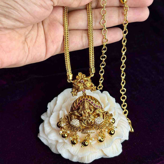 Premium Quality Temple Collection  Lakshmi Attigai type comes with only Necklace N0159-CE60