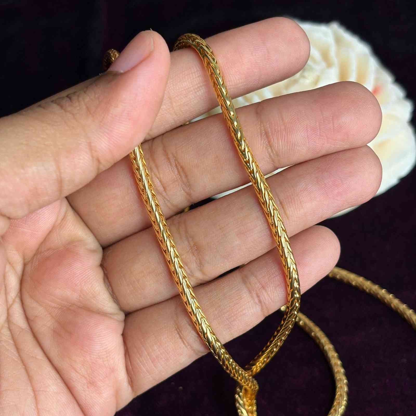 Premium Quality 25 inches Round Gold Plated chain collections Microplated chain C003-CO40