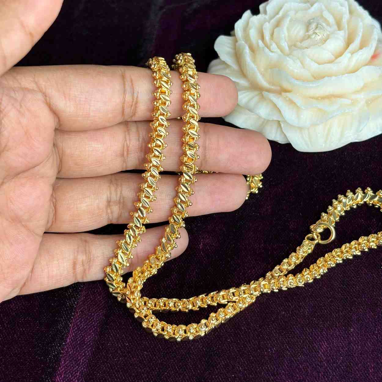 Premium Quality 25 inches Gold Plated chain collections Microplated chain C001-CO48