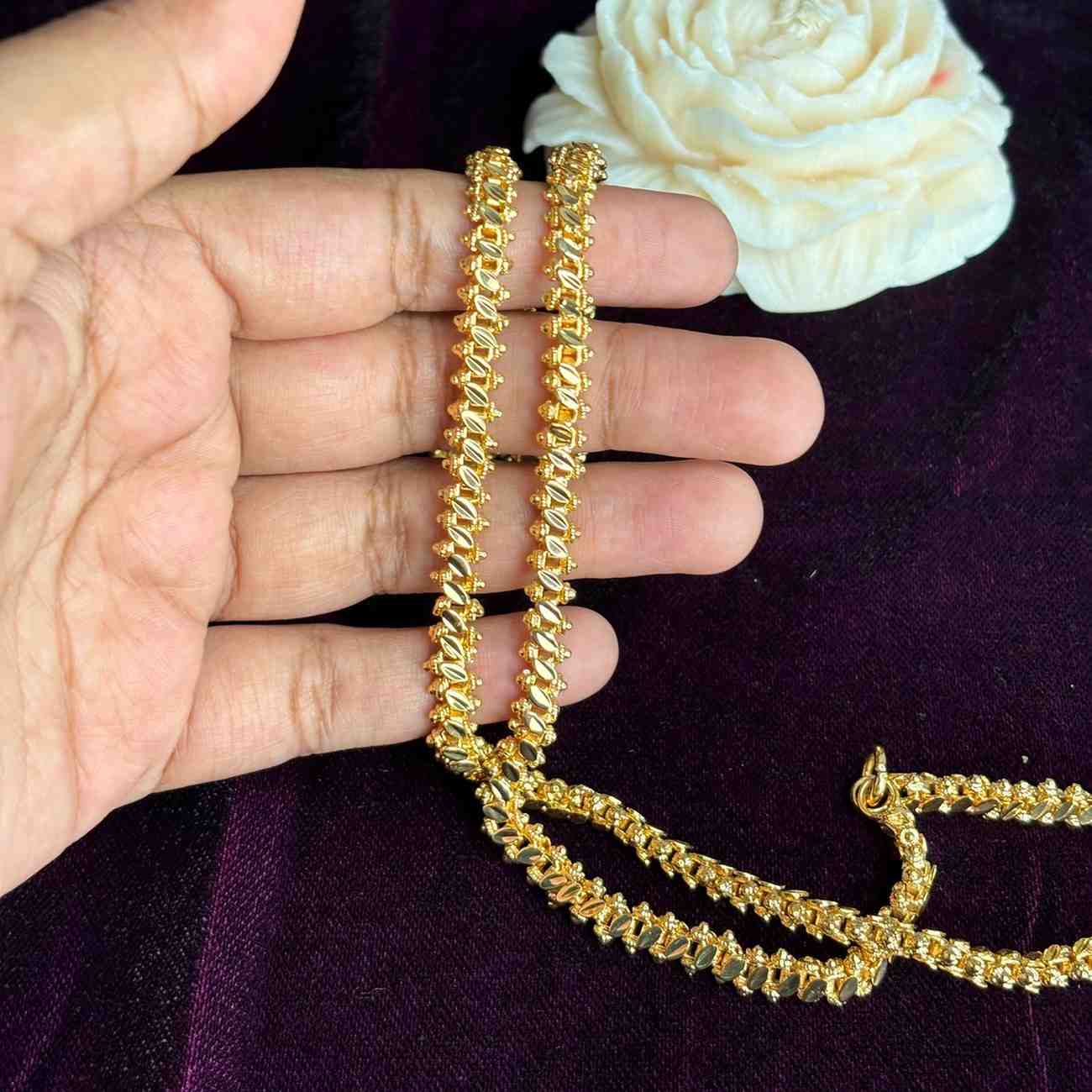 Premium Quality 25 inches Gold Plated chain collections Microplated chain C001-CO48