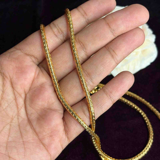 Premium Quality 25 inches Round Gold Plated chain collections Microplated chain C003-CO40