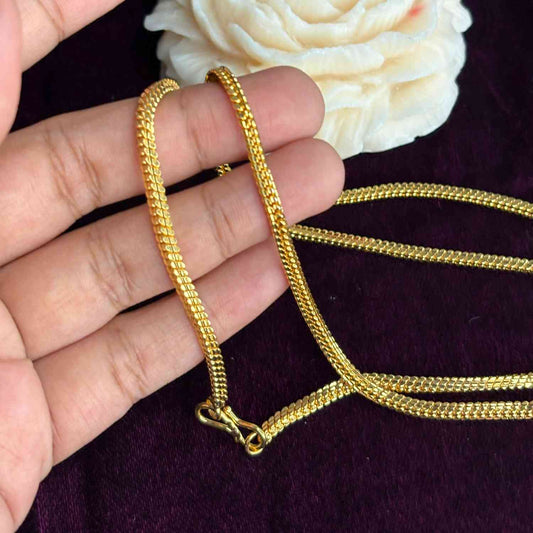 Premium Quality 30 inches Kattam Real Gold Plated chain collections Microplated chain C005-CO60