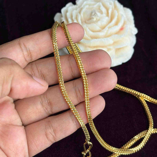 Premium Quality 30 inches Kattam Real Gold Plated chain collections Microplated chain C005-CO60