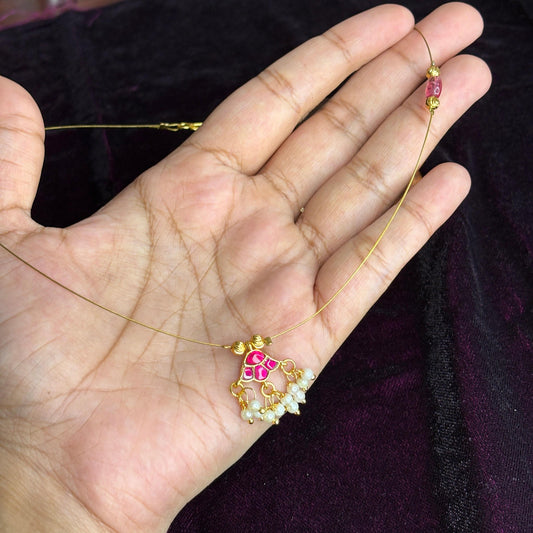 Premium Quality Jadau Kundan invisible chain IN005-N11