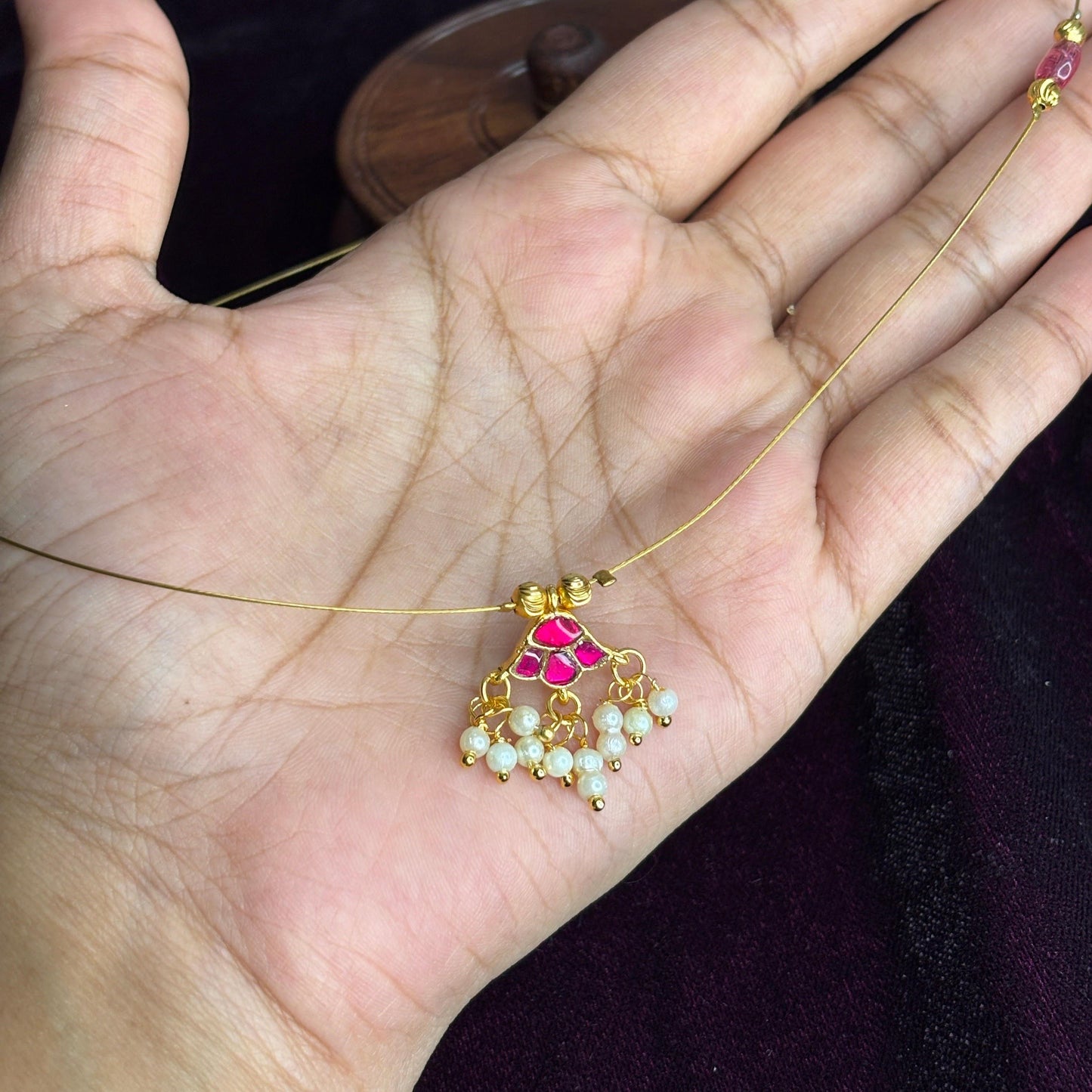Premium Quality Jadau Kundan invisible chain IN005-N11