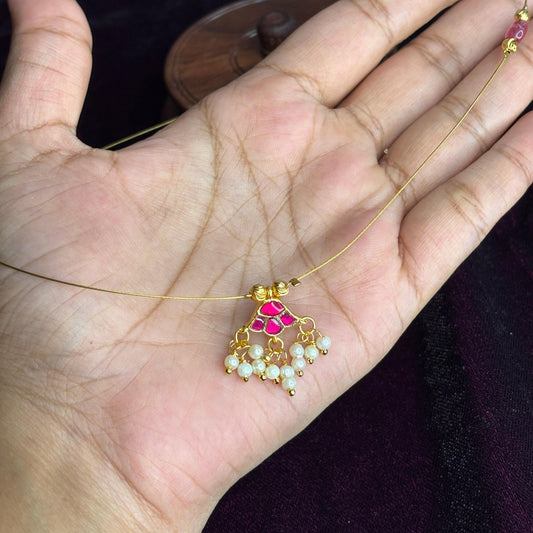 Premium Quality Jadau Kundan invisible chain IN005-N11