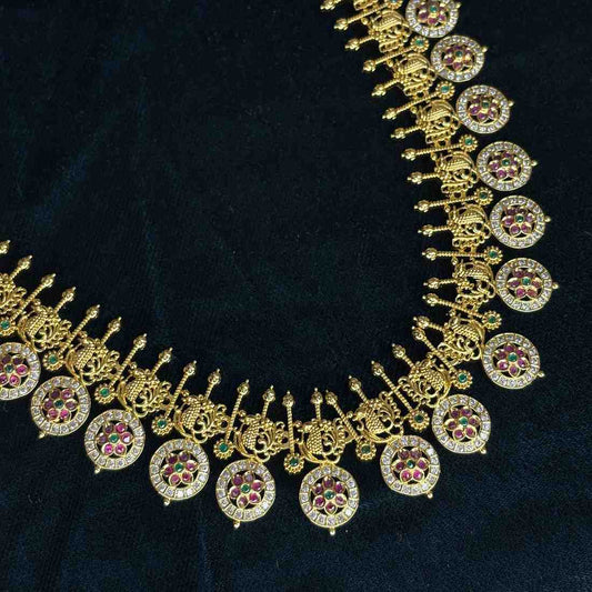 Premium Quality Haram Designed with AD stones Buttapusalu comes with matching earrings H0042-CJ86