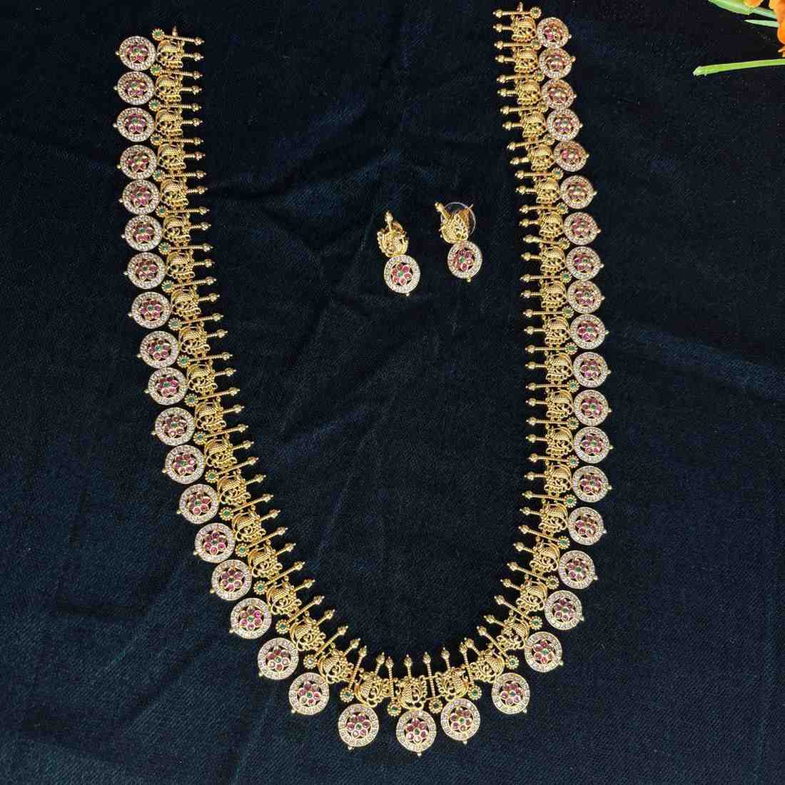 Premium Quality Haram Designed with AD stones Buttapusalu comes with matching earrings H0042-CJ86