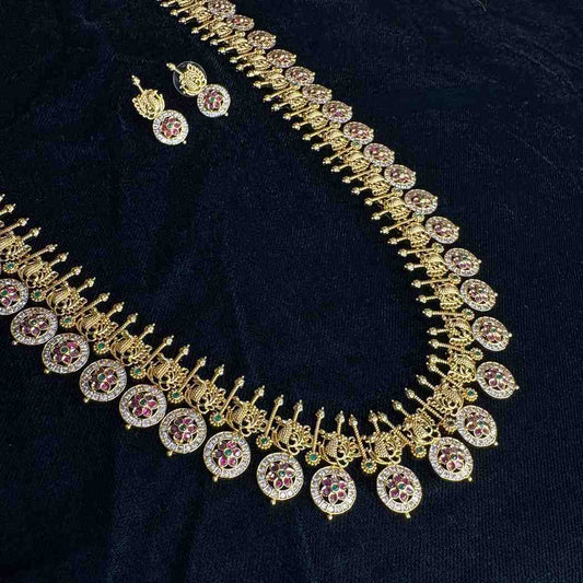 Premium Quality Haram Designed with AD stones Buttapusalu comes with matching earrings H0042-CJ86