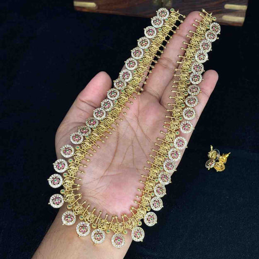 Premium Quality Haram Designed with AD stones Buttapusalu comes with matching earrings H0042-CJ86