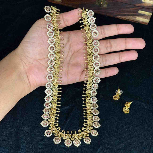 Premium Quality Haram Designed with AD stones Buttapusalu comes with matching earrings H0042-CJ86