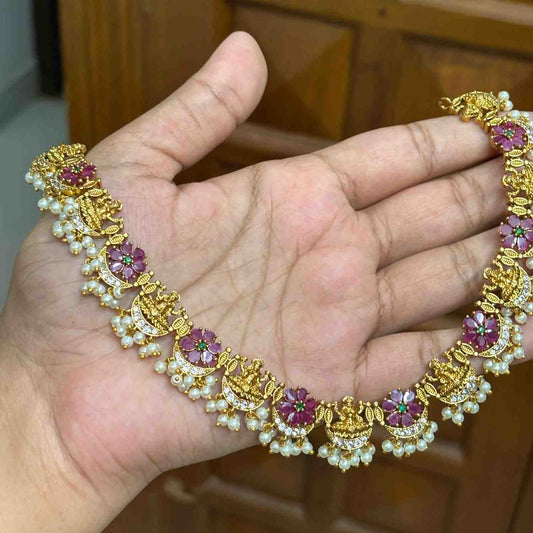 Stone Ruby Lakshmi Necklace N0031-CJ40